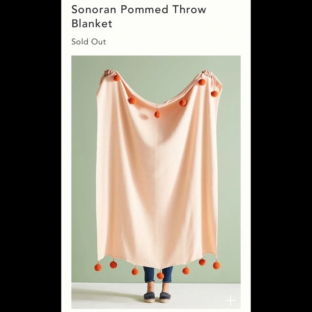 New Anthropologie Sonoran Pommed Throw blanket